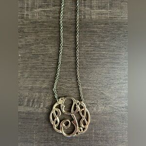 Gold Openwork Swirl Circle Pendant Necklace Filigree Statement Necklace